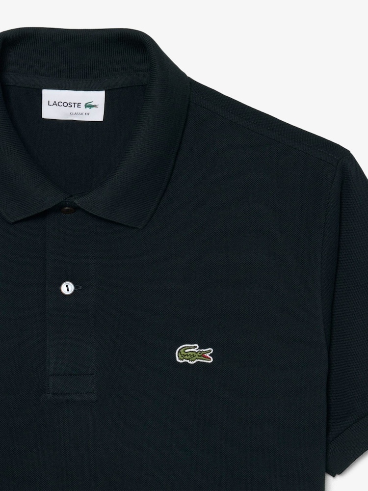 Lacoste Black Iconic L.12.12 Classic Fit Short Sleeve Polo Shirt - Image 4 of 4 Lacoste Black Iconic L.12.12 Classic Fit Short Sleeve Polo Shirt - Image 4 of 4