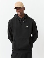Melns - Lacoste Classic Fit flīsa kapučjaka - Attēls 1 no 5