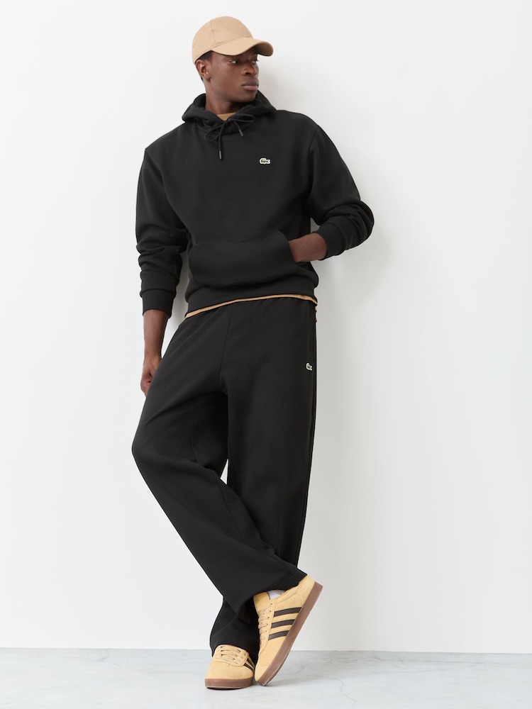 Melns - Lacoste Classic Fit flīsa kapučjaka - Attēls 2 no 5