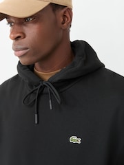 Melns - Lacoste Classic Fit flīsa kapučjaka - Attēls 5 no 5