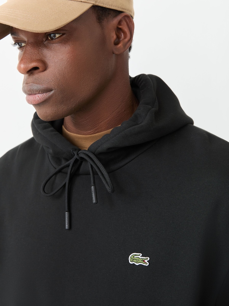 Melns - Lacoste Classic Fit flīsa kapučjaka - Attēls 5 no 5