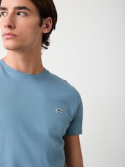 Hellblau - Lacoste Baumwoll-T-Shirt mit Rundhals und Kurzarm - Bild 4 von 4