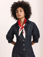 Mint Velvet Blue Denim Fitted Shirt - Image 3 of 8