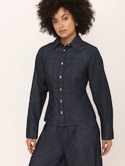 Mint Velvet Blue Denim Fitted Shirt - Image 5 of 8