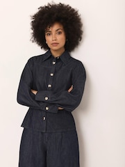 Mint Velvet Blue Denim Fitted Shirt - Image 6 of 8