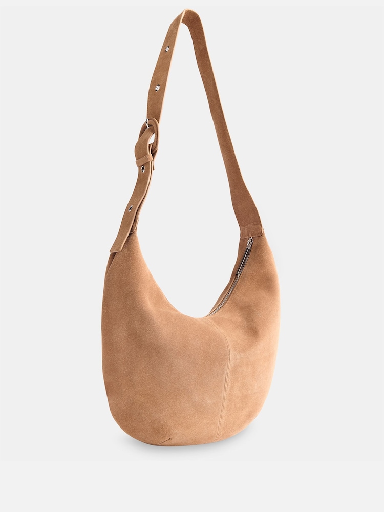 Whistles Large Sia Curved Suede Bag - Bild 2 von 5