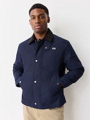 Lacoste Blue Water Repellent Corduroy Collar Jacket - Image 1 of 10