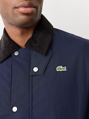 Lacoste Blue Water Repellent Corduroy Collar Jacket - Image 4 of 10