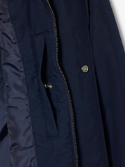 Lacoste Blue Water Repellent Corduroy Collar Jacket - Image 9 of 10