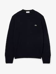 Blau - Lacoste Classic Fit Carded Wool Crew Neck Sweater - Bild 1 von 3