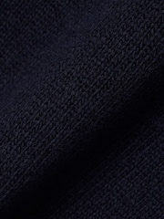Lacoste Blue Classic Fit Carded Wool Crew Neck Sweater - Image 7 of 7