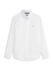 Tommy Hilfiger White Regular Fit Washed Pure Linen Shirt - Image 5 of 5