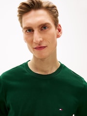 Tommy Hilfiger Nocturnal Green Flag Embroidery Crew Neck T-Shirt - Image 4 of 5