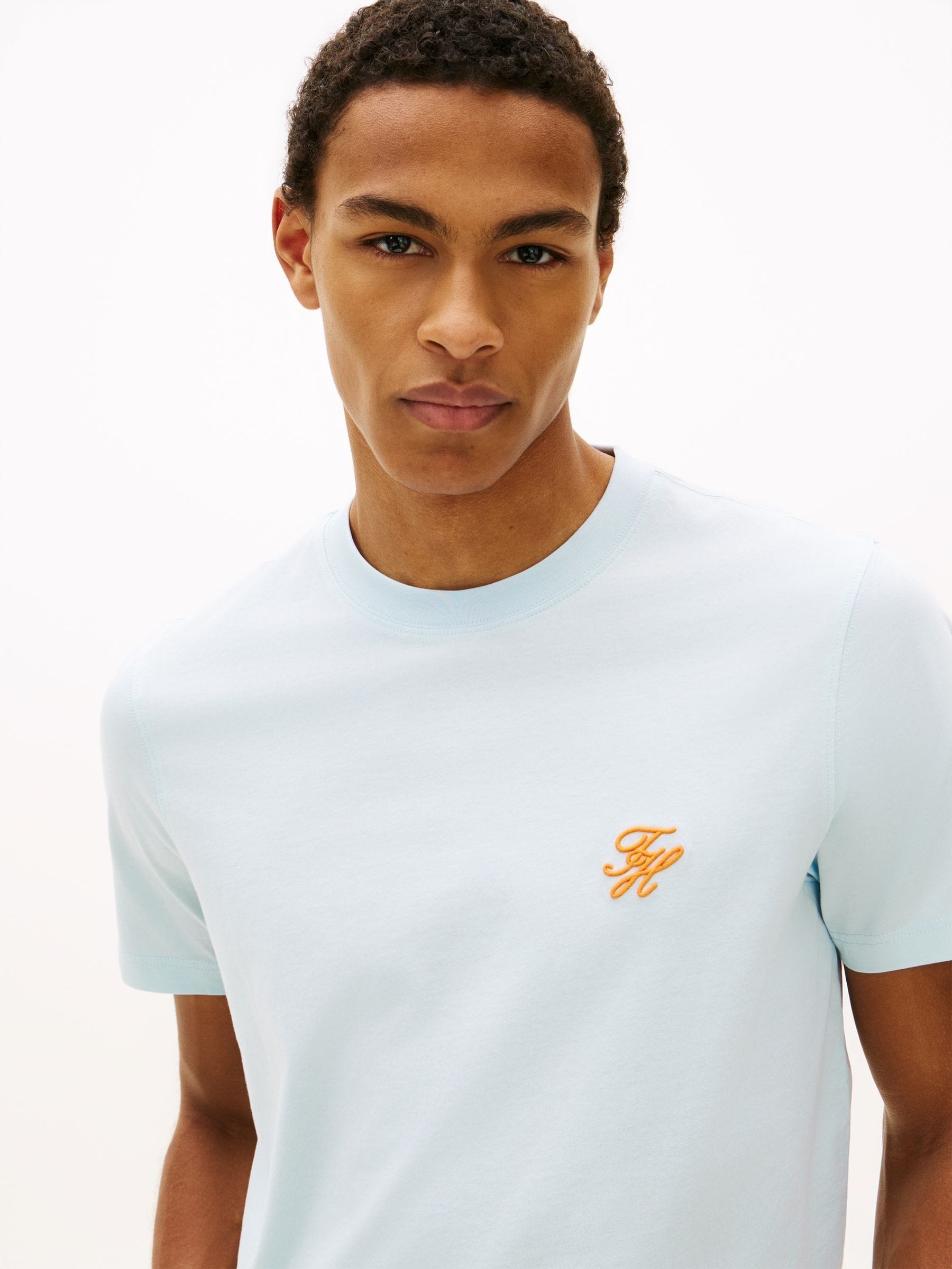 Buy Tommy Hilfiger Keepsake Blue Logo Embroidery Jersey T-Shirt