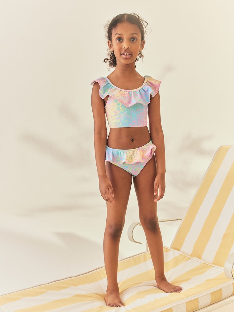 Pastel Rainbow Animal Ruffle Bikini (3-16yrs) - Image 2 of 8