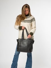 Cultured London Gisella Leather Black Tote Bag - Image 7 of 7