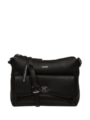Cultured London Sylvie Leather Shoulder Black Bag - Image 1 of 7