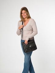 Cultured London Sylvie Leather Shoulder Black Bag - Image 7 of 7