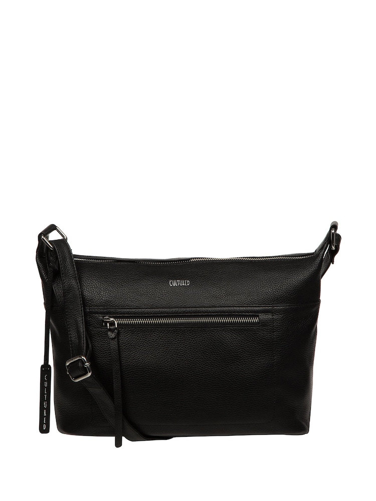 Cultured London Ondine Leather Shoulder Black Bag - Image 1 of 7 Cultured London Ondine Leather Shoulder Black Bag - Image 1 of 7