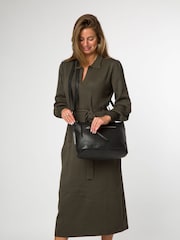 Cultured London Ondine Leather Shoulder Black Bag - Image 7 of 7