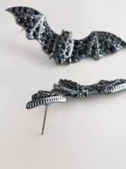Black Halloween Bat Stud Earrings - Image 3 of 3
