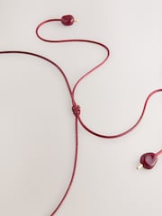 Rouge bordeaux - Collier en cordelette avec pendentif - Image 3 de 3