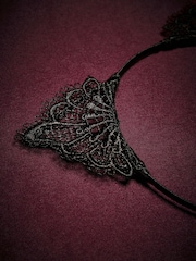 Black Halloween Lace Cat Ears Headband - Image 3 of 4