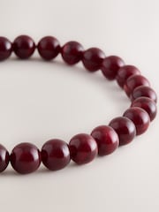 Burgundy Red Beaded T-Bar Necklace - Image 3 of 3