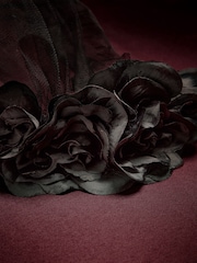 Black Halloween Flower Veil Headband - Image 4 of 4