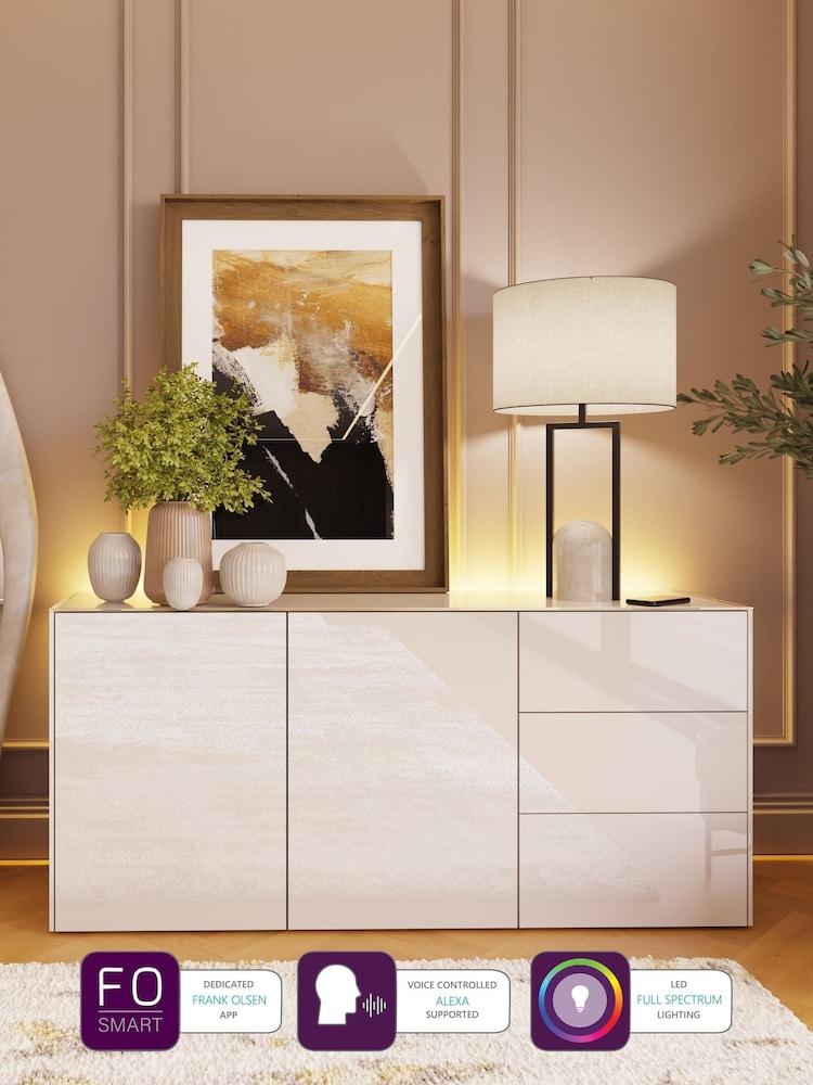 Frank Olsen White Smart LED Sideboard - Image 2 of 7