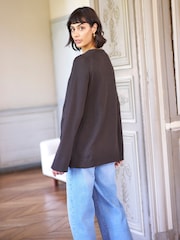 Seraphine Brown Maternity Crossover Nursing Jumper - Image 7 of 7