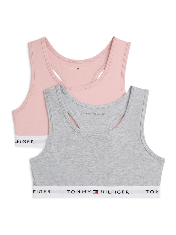 Tommy Hilfiger Signature Unpadded Racerback Bralettes 2 Pack - Image 1 of 2