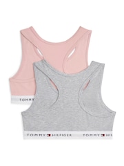 Tommy Hilfiger Signature Unpadded Racerback Bralettes 2 Pack - Image 2 of 2