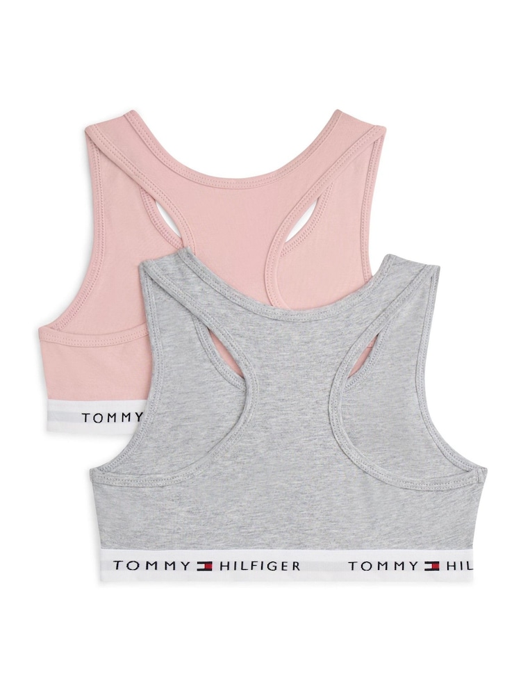 Tommy Hilfiger Signature Unpadded Racerback Bralettes 2 Pack - Image 2 of 2
