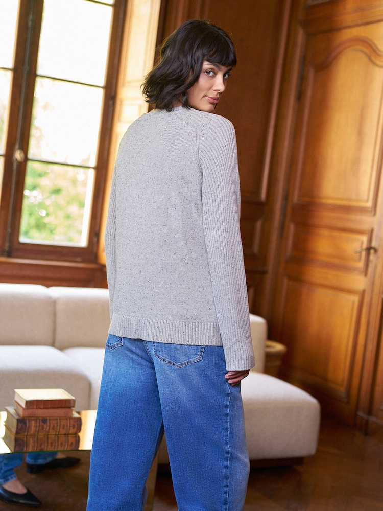 Seraphine Neutral Maternity Saddle Sleeve Crossover Nursing Jumper - Image 5 of 5
