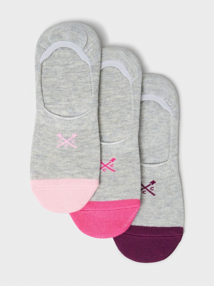 Crew Clothing Grey Secret Socks 3 Pack - Image 1 of 2