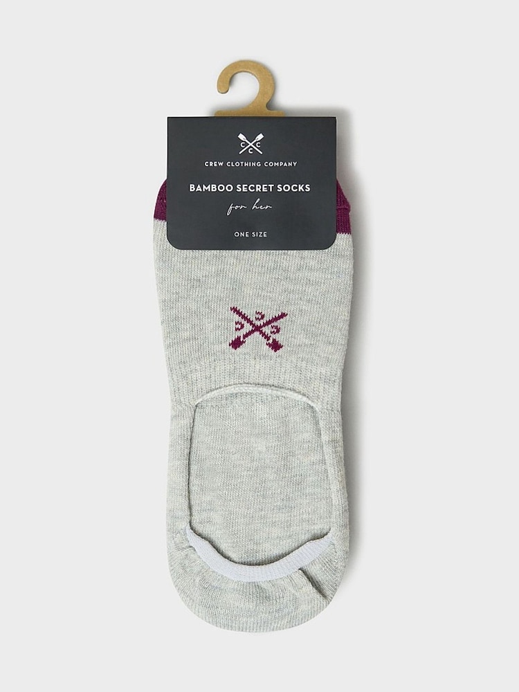 Crew Clothing Grey Secret Socks 3 Pack - Image 2 of 2