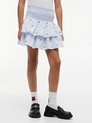 Tommy Hilfiger Star Flag Embroidery Stripe Tiered Skirt - Image 1 of 5