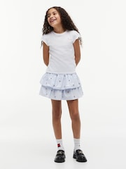 Tommy Hilfiger Star Flag Embroidery Stripe Tiered Skirt - Image 2 of 5