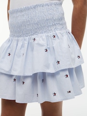 Tommy Hilfiger Star Flag Embroidery Stripe Tiered Skirt - Image 4 of 5