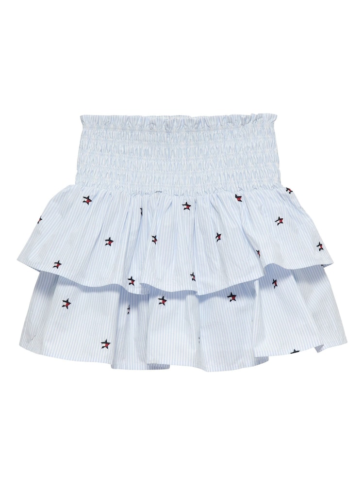 Tommy Hilfiger Star Flag Embroidery Stripe Tiered Skirt - Image 5 of 5 Tommy Hilfiger Star Flag Embroidery Stripe Tiered Skirt - Image 5 of 5