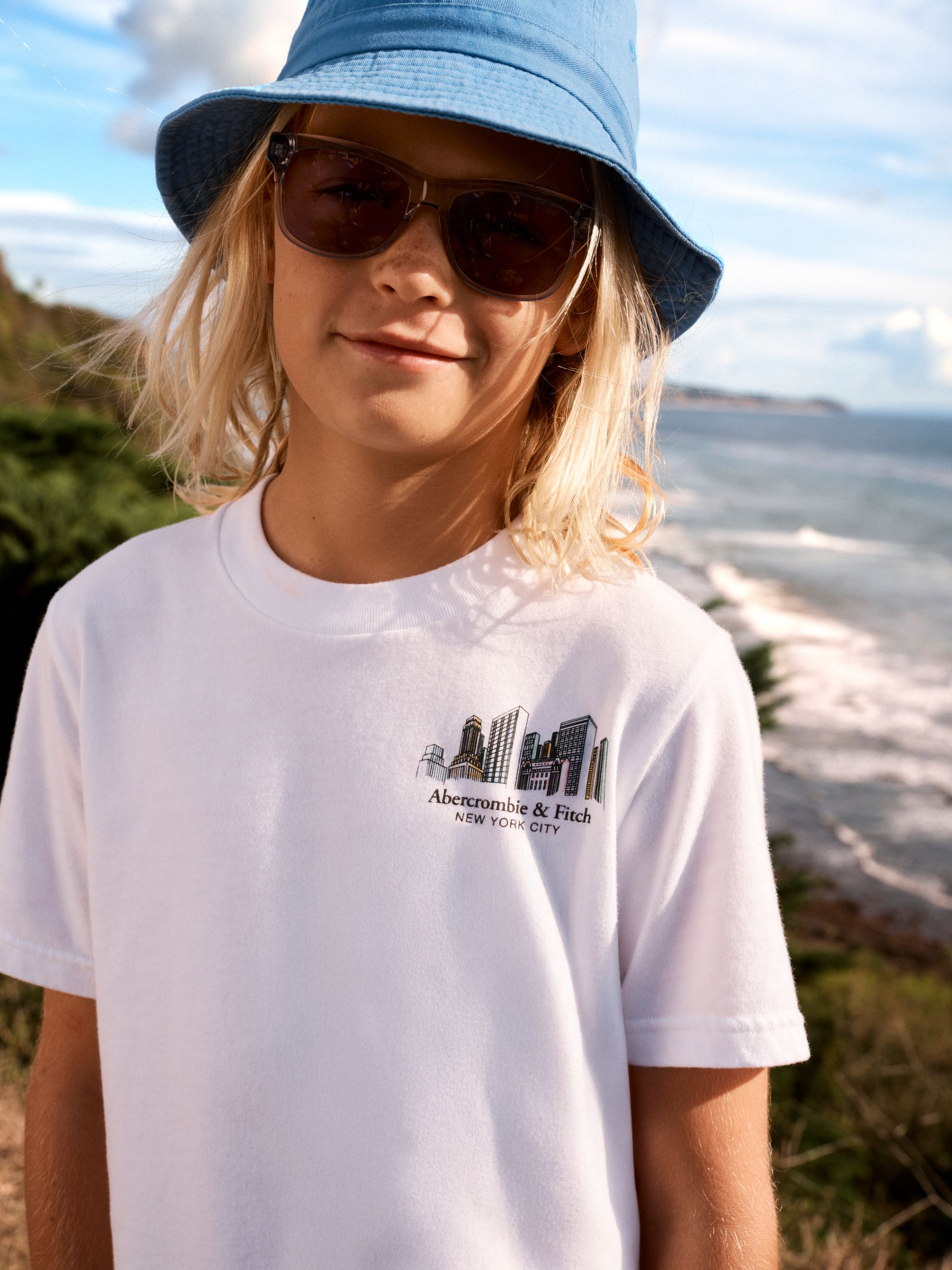 Buy Abercrombie & Fitch White NYC Sketch Short Sleeve T-Shirt from