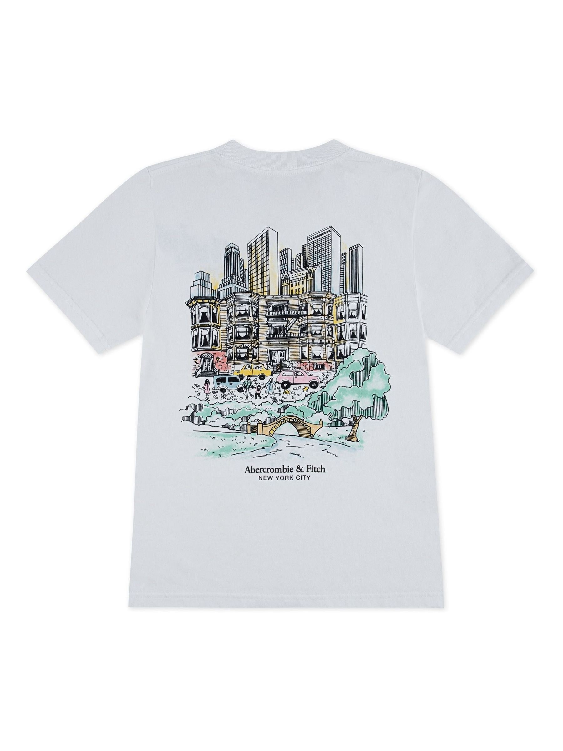 Buy Abercrombie & Fitch White NYC Sketch Short Sleeve T-Shirt from