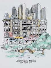Abercrombie & Fitch White NYC Sketch Short Sleeve T-Shirt - Image 6 of 6