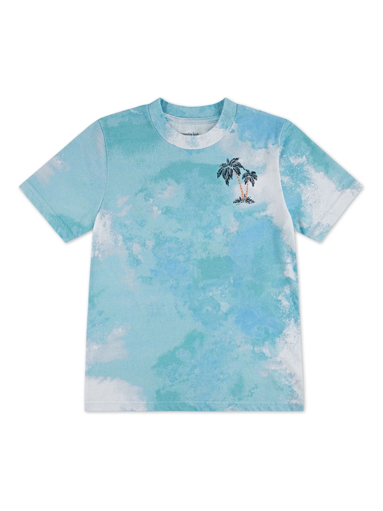 Abercrombie & Fitch White Tie Dye Back Graphic Short Sleeve T-Shirt - Image 1 of 3