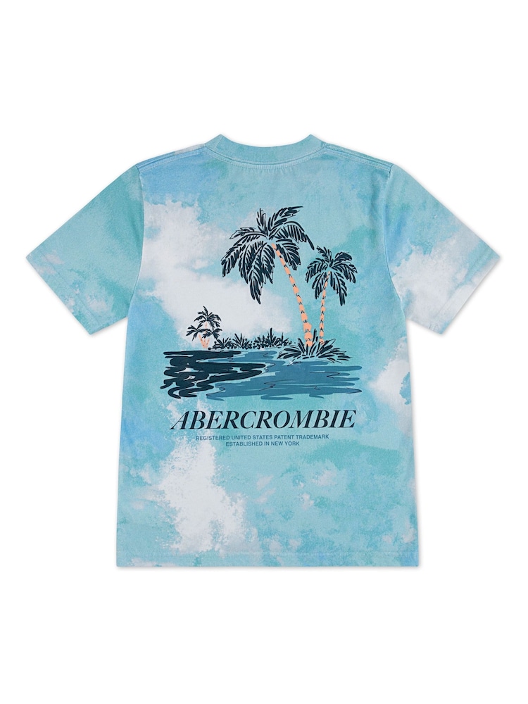 Abercrombie & Fitch White Tie Dye Back Graphic Short Sleeve T-Shirt - Image 2 of 3