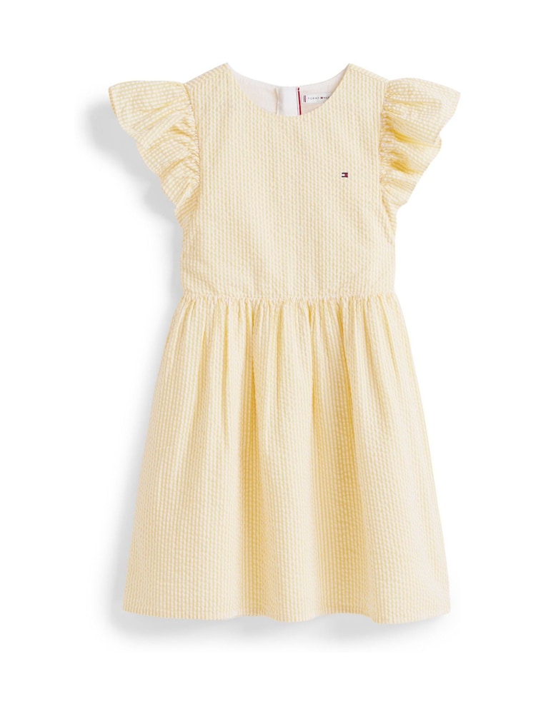 Tommy Hilfiger Yellow Stripe Seersucker Fit And Flare Dress - Image 5 of 5