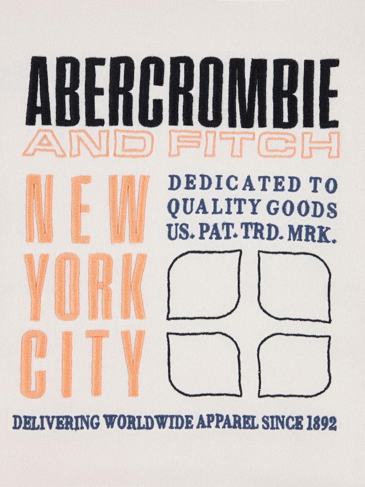 Abercrombie & Fitch White Pullover Hoodie - Image 4 of 4 Abercrombie & Fitch White Pullover Hoodie - Image 4 of 4