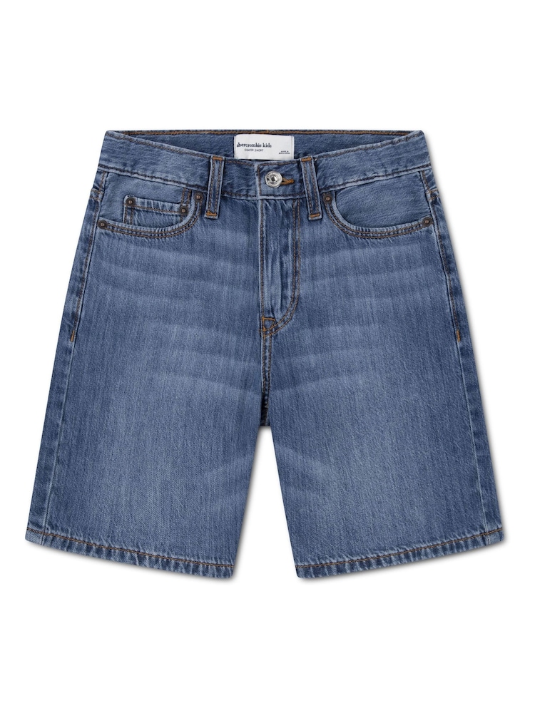 Abercrombie & Fitch Light Blue Baggy Denim Jort Shorts - Image 1 of 3