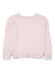 Abercrombie & Fitch Pink Heart Print Off Shoulder Knitted Jumper - Image 2 of 3